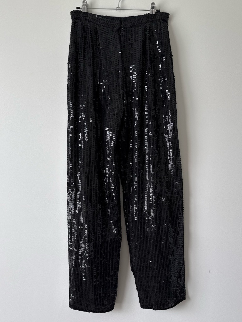 Vintage 90s Scala black silk sequin pants